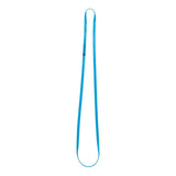 The Petzl ANNEAU Sewn Webbing Nylon Sling Anchor Strap C40A features a blue design against a white background. It has an elongated, looped shape and is commonly used as an anchor point for climbing and outdoor activities.