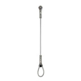 The Petzl WIRE STROP Steel Anchor G200AA0_ by Petzl includes a silver cable loop made from galvanized steel, featuring an efficient loop at one end and a flat connector at the other.