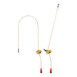 Two Petzl GRILLON PLUS Lanyards (Model: L052EA0) from the brand Petzl, featuring yellow safety devices and red protective covers on the hooks designed for effective work positioning systems, are positioned against a white background.