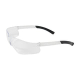 PIP Zenon Z13 Anti-Scratch Safety Glasses feature rimless design with transparent, anti-scratch lenses and black-tipped arms, offering optimal eye protection. (12/box)