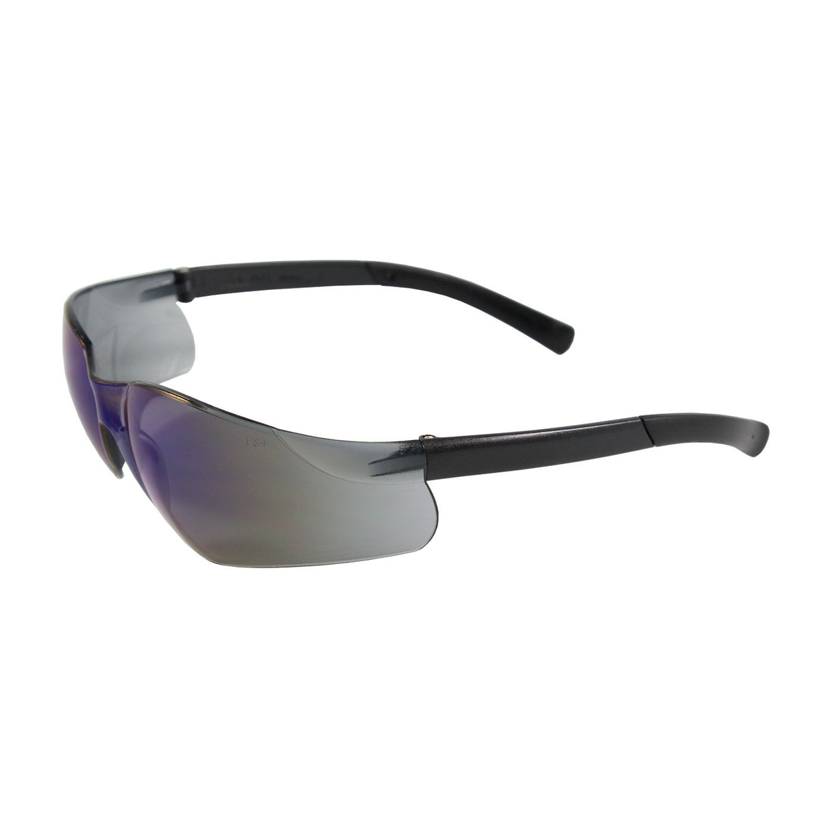 These stylish PIP Zenon Z13 Anti-Scratch Safety Glasses from Protective Industrial Products feature a sleek semi-rimless design with dark, mirrored lenses and durable black plastic arms. Their anti-scratch coating ensures long-lasting durability, while the slightly wraparound shape of the lenses enhances both style and protection.