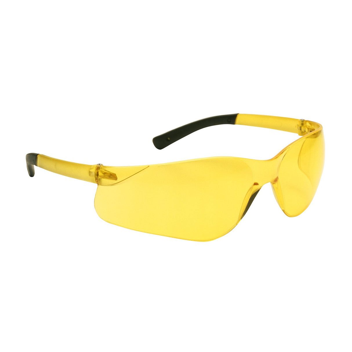 The PIP Zenon Z13 Anti-Scratch Safety Glasses, offered by Protective Industrial Products (PIP), come in a box of 12 and boast yellow-tinted lenses with black-tipped temples. Their sleek, rimless and wraparound design ensures optimal eye protection while the anti-scratch coating guarantees durability and clarity for any task.