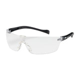 The PIP Monteray II Rimless Safety Glasses 250-MT-1007 (12/box) feature a sleek, lightweight design with anti-scratch transparent lenses and black adjustable temples for a comfortable fit, providing excellent eye protection in various work environments.