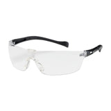 The PIP Monteray II Rimless Safety Glasses 250-MT-1007, available in a box of 12, are sleek and lightweight with clear anti-scratch lenses, black earpieces, and a translucent frame. Designed by PIP - Protective Industrial Products for optimal eye protection, they provide both durability and comfort.