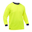 The PIP Bisley Non-ANSI Long Sleeve Shirt 310M6118, presented against a plain white background, is a hi-vis yellow shirt with black collar and cuffs. It features Fresche antimicrobial treatment and is by PIP - Protective Industrial Products.