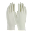 The PIP Ambi-dex Repel Disposable Latex Glove 62-322PF, from Protective Industrial Products, is showcased against a plain white background. These powder-free gloves are arranged side by side, with one slightly overlapping the other to highlight their textured grip and design.