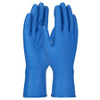 A pair of PIP Grippaz Food Plus Nitrile Gloves with a Textured Fish Scale Grip 67-308 (case), set against a white backdrop, showcases enhanced grip through its textured fingers and a smooth wrist area.