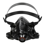 The PIP North 7700 Series Silicone Half Mask by PIP is a black, medical-grade silicone half-face respirator with adjustable straps, dual side filter attachments, and a central exhalation valve for respiratory protection.