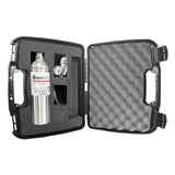 The BW Technologies by Honeywell GasAlert Max XT II Bundle includes a black hard-shell foam-padded case with organized metal cylinder, regulator valve, and compartments—ideal for confined space gas detection. Contents are neatly displayed when open.