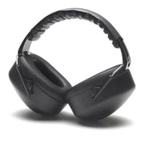 Introducing the Pyramex PM3010 Ear Muff by Pyramex Safety, a pair of black noise-canceling earmuffs designed with thick padding and an adjustable headband, providing essential safety equipment for hearing protection and comfort.
