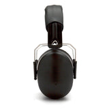 The Pyramex Safety PM3010 Ear Muff is a black over-ear hearing protection device with a padded headband and metal support arms, shown from the front against a white background.