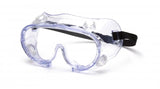 The Pyramex G205 Series Chemical Splash Goggles, available as G205_ (12/box) from Pyramex Safety, offer clear lenses with anti-fog technology and a black adjustable strap to provide protection against splashes and scratches.