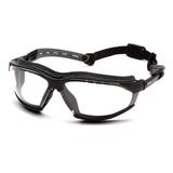 Pyramex Safety's Pyramex Isotope H2MAX Anti-Fog safety glasses, featuring a black frame and adjustable strap, are engineered to meet ballistic impact standards. These glasses prioritize safety with a robust frame equipped with foam padding for enhanced comfort and protection, while the anti-fog lenses guarantee clear vision in all environments. Available in boxes of 12.