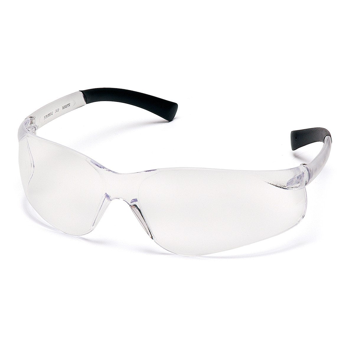 The Pyramex Ztek Safety Glasses S2510S, available in a box of 12, boast scratch-resistant lenses and UV protection. These safety glasses from Pyramex Safety have a large wraparound design that offers full coverage, making them perfect for various activities. With their transparent frame and black temple tips, you can stay protected while maintaining style.