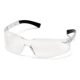 Introducing the Pyramex Ztek Safety Glasses S2510S by Pyramex Safety, available in a convenient box of 12. These safety glasses feature clear lenses with black temple tips and wraparound lenses that ensure full eye coverage along with UV protection. Engineered for effective eye protection in various environments, they also offer enhanced scratch resistance for increased durability.