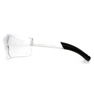 The Pyramex Mini Ztek Safety Glasses S2510SN by Pyramex Safety come with clear safety lenses and a combination of black and clear plastic frames, providing strong UV protection and scratch resistance to safeguard your eyes during high-risk activities.