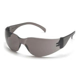 A pair of Pyramex Intruder Anti-fog Safety Glasses S41_0ST, featuring sleek, dark-tinted lenses with slender wraparound arms and scratch-resistant lens technology, set against a plain white background.