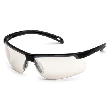 Introducing the Pyramex Ever-lite Anti-fog Safety Glasses, designed with a sleek black frame and tinted lenses. These sporty sunglasses from Pyramex Safety feature UV protection, curved arms, and a wraparound style, offering optimal functionality for outdoor or athletic activities. Available in boxes of 12.