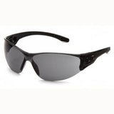 The Pyramex TruLock H2X Anti-Fog Safety Glasses, model SB95_0ST, feature a sleek wraparound design in black with dark lenses. These lightweight and sporty glasses provide comprehensive UVA/B/C protection and are from the reputable brand, Pyramex Safety.