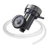 The ISG Demand Flow Regulator w/Tubing from Intermountain Specialty Gases features a threaded connector, clear tubing, and dial gauge—making it ideal for use with a calibration gas regulator.