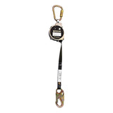 The French Creek Production Renegade SRL RG3-13-0Z features a black "Renegade" housing, top carabiner, webbing strap with metal snap hook, providing OSHA-compliant fall protection.