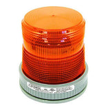 An orange rotating beacon light featuring a ribbed lens and a pipe mounting base, perfect for hazardous locations or as an industrial warning signal, similar to the RKI Instruments Strobe Light, 115 VAC, Edwards 105FINH (Class I Div 2).