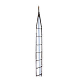 The Frontline Rescue 18' Ladder Kit with Pulley System RLA18B by Frontline Fall Protection features metal rungs, black side straps, a single top attachment point, and is OSHA compliant. Isolated on a white background.