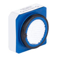 A close-up of a blue and white Honeywell BW Hydrogen Sulfide (H₂S) Sensor 1-Series SR-H1-1S by BW Technologies, featuring a central circular textured lens and top-edge labels, similar to Honeywell BW Solo multi-gas detectors.