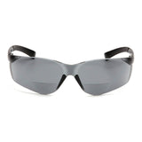 The Pyramex Safety Ztek Reader Safety Glasses S25_0R feature scratch-resistant, dark, slightly curved lenses with black frames and UV protection, shown from the front against a white background. Comes 6 per box.