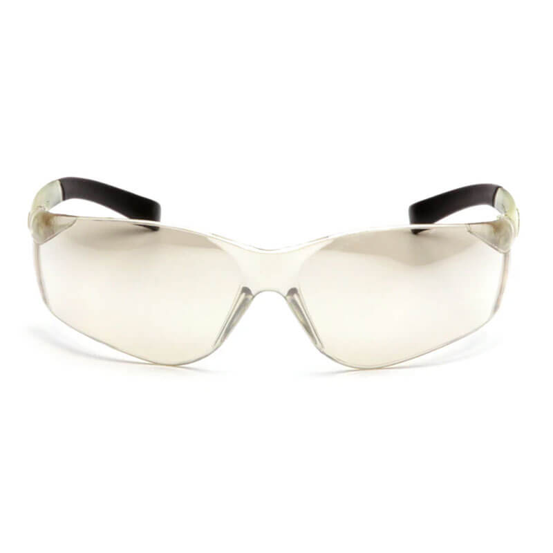 Pyramex Safety Ztek Safety Glasses S2510S (12/box) feature clear, large wraparound lenses and black arms, shown from the front on a white background.
