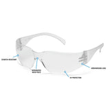 Pyramex Intruder Anti-fog Safety Glasses S41_0ST by Pyramex Safety feature wraparound polycarbonate lenses, scratch-resistance, integrated nose piece, UV protection, and enhanced impact protection. 12 per box.