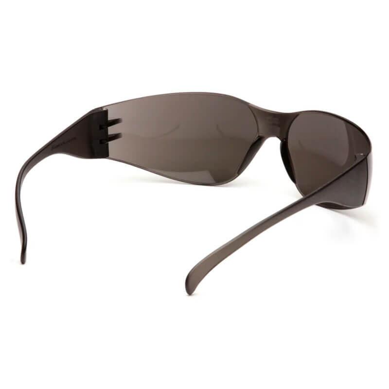 Pyramex Intruder Anti-fog Safety Glasses S41_0ST by Pyramex Safety feature wide tinted lenses and curved arms for impact protection and clear vision, shown on a white background. Box of 12.