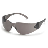 A pair of Pyramex Intruder Anti-fog Safety Glasses S41_0ST, featuring sleek, dark-tinted lenses with slender wraparound arms and scratch-resistant lens technology, set against a plain white background.