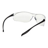 Pyramex Neshoba H2Max Anti-Fog Safety Glasses by Pyramex Safety feature clear polycarbonate lenses, curved black frames for a secure fit, wraparound design, and provide reliable UVA/UVB protection. Model S97_0STM. Box of 12.