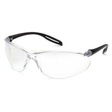 Pyramex Safety Neshoba H2Max Anti-Fog Safety Glasses S97_0STM feature clear, UV-protective transparent lenses and black arms, providing reliable eye protection; available in a box of 12.