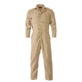 The Saf-Tech Indura 9 oz FR Khaki Contractor Coverall CJS1675 from Saf-Tech is designed with long sleeves and a front zipper for durability and practicality. It features multiple pockets and provides flame-resistant protection, making it an essential piece of clothing for safety in hazardous environments.