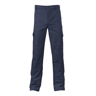 The Saf-Tech FR 9oz UltraSoft Cargo Pant Navy CRG3025, by Saf-Tech, features multiple pockets and is perfect for workwear. Displayed on a plain white background, this flame-resistant option guarantees safety while maintaining style.