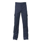 Saf-Tech's FR 9oz UltraSoft Cargo Pant Navy CRG3025 offers a straight-leg design with side pockets, ideal for workwear.