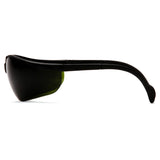 Side view of Pyramex Safety Venture II Welding Safety Glasses SB18_0SF with dark IR filter lenses and curved arms, designed for eye and UV protection. Sold as 12 per box.