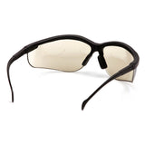 A box of 12 Pyramex Venture II Safety Glasses by Pyramex Safety features black rims and clear, slightly curved lenses for dependable eye protection, displayed from the rear against a white background.