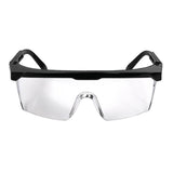 The Pyramex Integra Safety Glasses by Pyramex Safety feature a black frame and wraparound design, ensuring full eye protection. With wide transparent lenses meeting ANSI Z87.1 standards, these glasses offer comfort with adjustable temples and reliable UV protection.