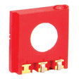 The BW Technologies by Honeywell Replacement MICROceL CO Sensor SR-M-MC is a red, rectangular sensor with a circular center hole and three metal connectors, designed for use in devices like the GasAlert Max XT II gas monitor.