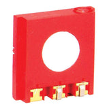 The BW Technologies by Honeywell Replacement MICROceL CO Sensor SR-M-MC is a red, rectangular sensor with a circular center hole and three metal connectors, designed for use in devices like the GasAlert Max XT II gas monitor.
