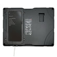 The WatchGas SST Kiosk SST-KIOSK is a black compliance device with a touchscreen setup menu on the left, a gas detector compliance instructions label on the right, and a cable attached at the bottom.