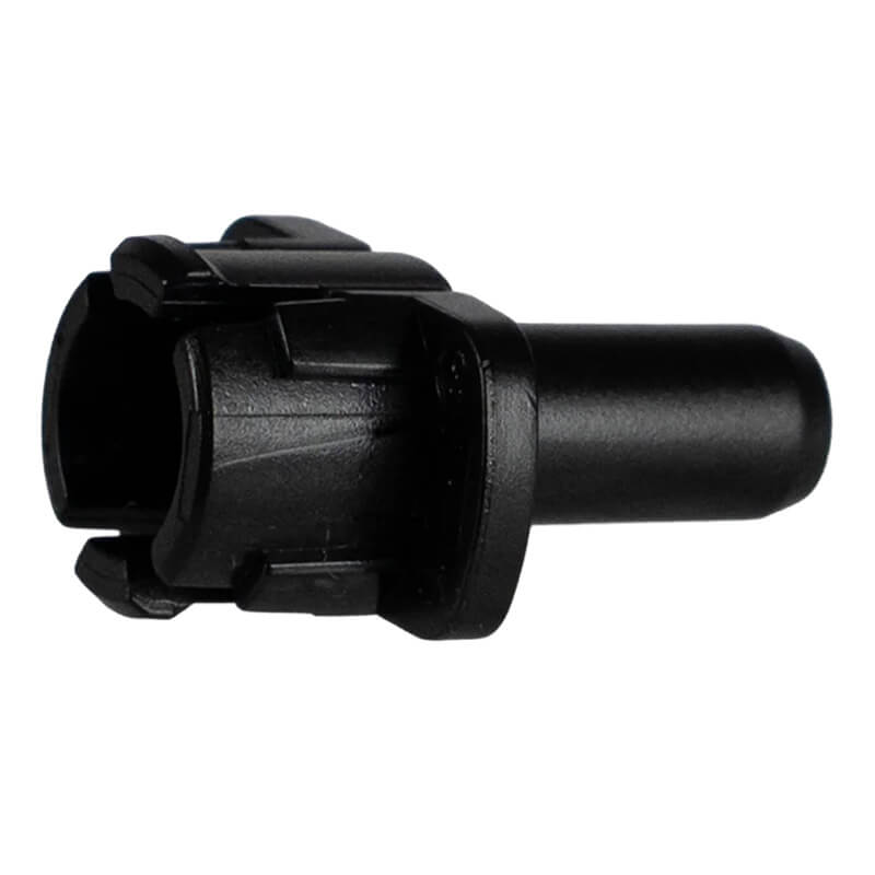 A black plastic calibration cap with a cylindrical end and locking tabs, designed for use with WatchGas SST1 detectors in gas detection systems, is shown against a white background; product name: WatchGas SST1 Calibration Cap SST1-CALCAP-10 (10/pack).