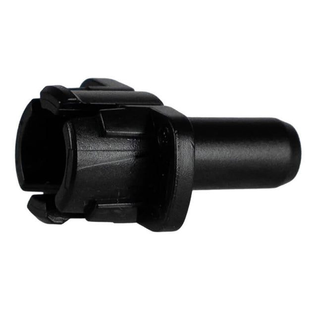 A black plastic calibration cap with a cylindrical end and locking tabs, designed for use with WatchGas SST1 detectors in gas detection systems, is shown against a white background; product name: WatchGas SST1 Calibration Cap SST1-CALCAP-10 (10/pack).
