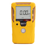 The WatchGas SST1 Serviceable PH3 Gas Detector SST1-P is a yellow handheld device with a digital display showing "0.00 ppm," a solid polymer sensor, and a circular button below the screen.