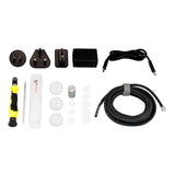 WatchGas SST4-PUMP Sampling & Charging Kit SST4-PUMP-ACC by WatchGas, featuring a comprehensive electronics repair kit with screwdriver, global power adapters, power supply, USB cable, cleaning tools, hose, pump filter options, and various small components—including the SST4-Pump accessories kit—all neatly arranged on a white background.