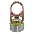 The Frontline MEGA Swivel 10K Steel Anchor with Weld-on Puck by Frontline Fall Production features a metallic finish, large circular lifting eye, and cylindrical base, offering 360° rotation for industrial lifting applications.