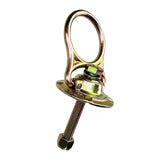 The Frontline MEGA Swivel 5k Steel Anchor STM585K by Frontline Fall Production features a steel anchor bolt with a swivel anchor, large oval ring, and threaded shaft with nut and washer for heavy-duty fastening or anchoring.